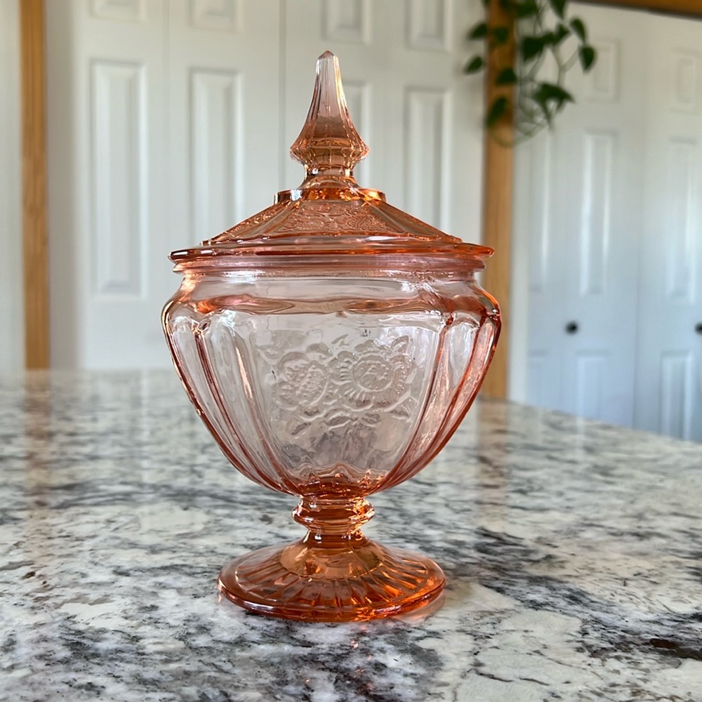 Vintage Depression Glass Mayfair Candy Dish - Picture 4 of 12
